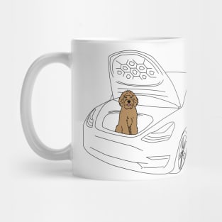 Labradoodle in a Tesla Model 3 Frunk Mug